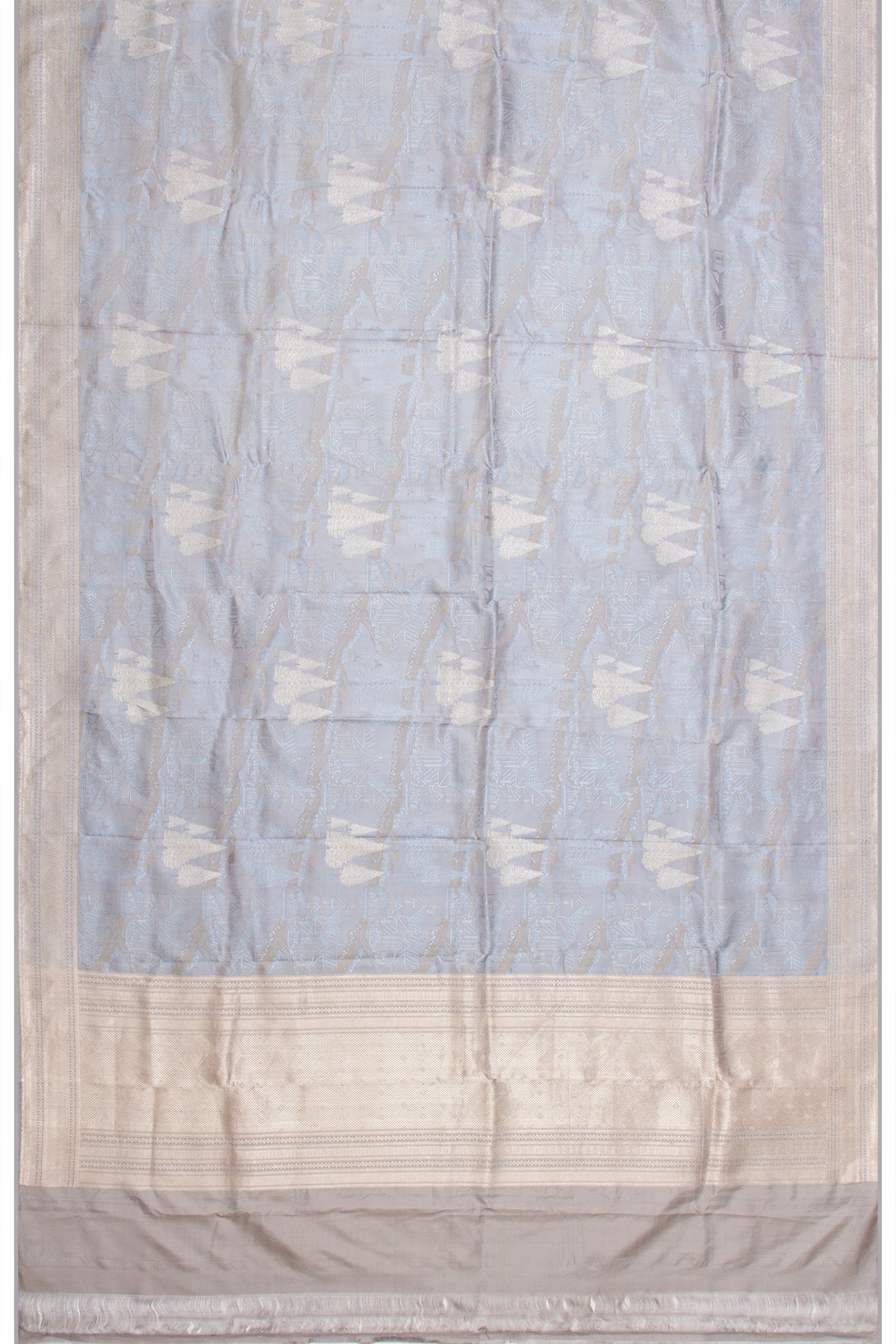 Banarasi Silk Tonchai And Butta Grey Dupatta