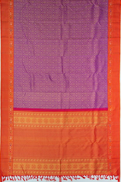 Kanchipuram Silk Brocade Purple Saree