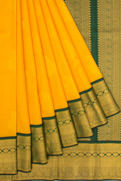 Kanchipuram Silk Butta Yellow Saree