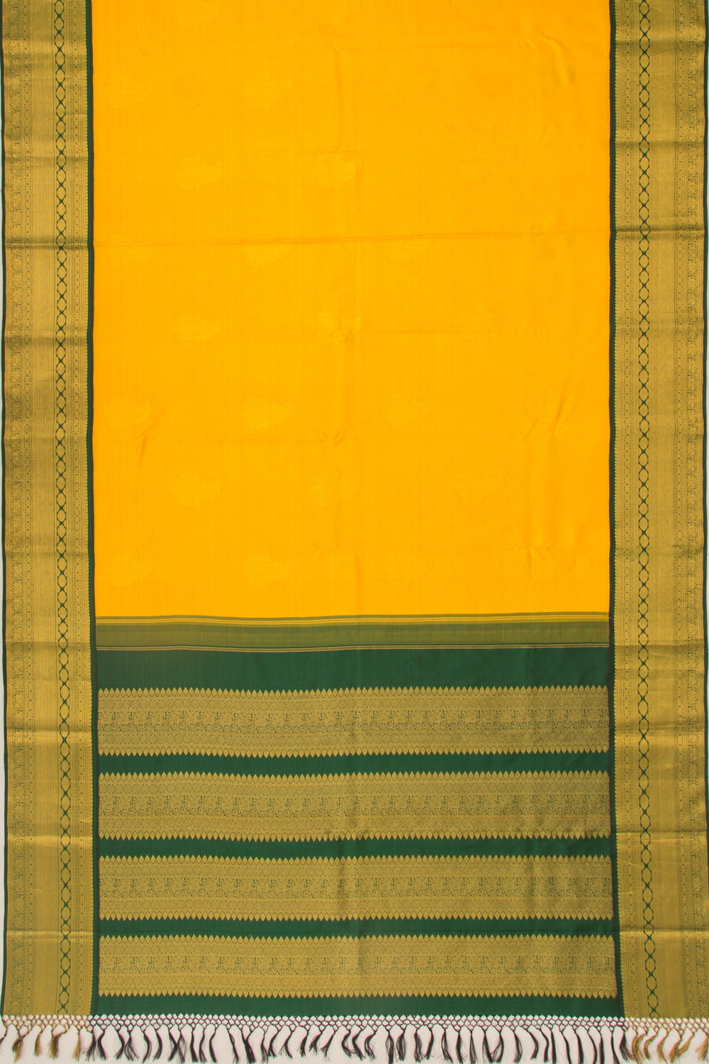 Kanchipuram Silk Butta Yellow Saree