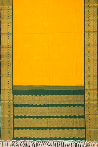 Kanchipuram Silk Butta Yellow Saree