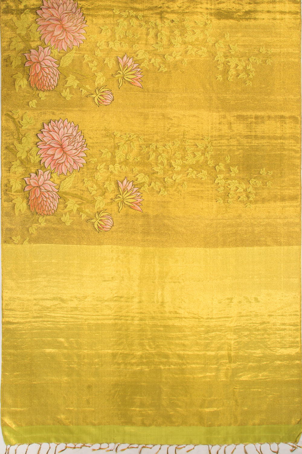 Kanchipuram Silk Tissue Brocade Gold Saree