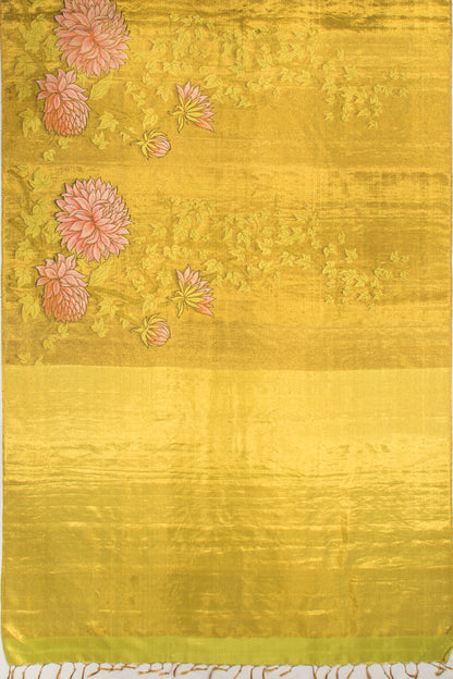 Kanchipuram Silk Tissue Brocade Gold Saree
