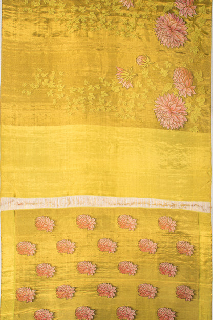 Kanchipuram Silk Tissue Brocade Gold Saree