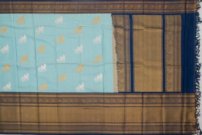 Kanchipuram Silk Twill Butta Pastel Blue Saree