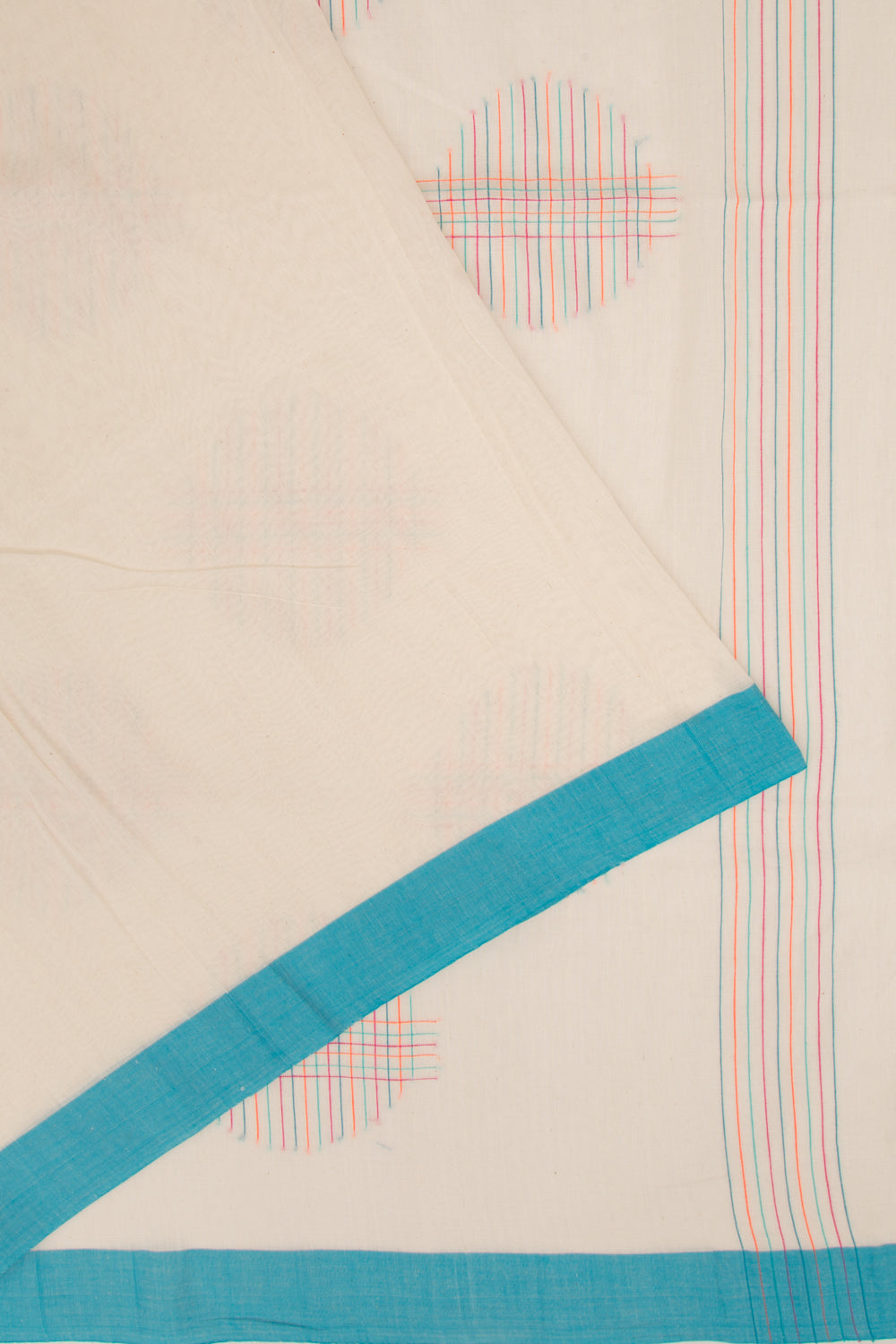 Chanderi Cotton Plain Cream Saree