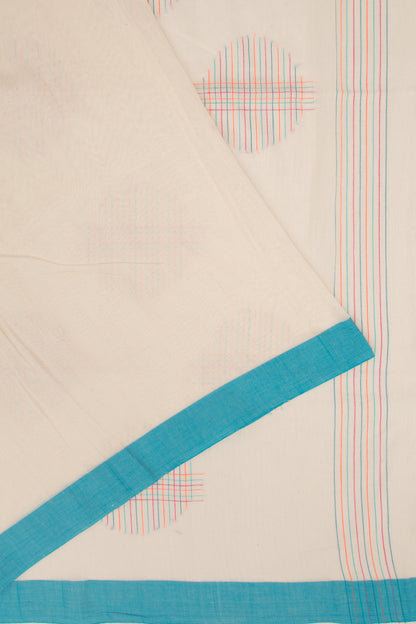 Chanderi Cotton Plain Cream Saree