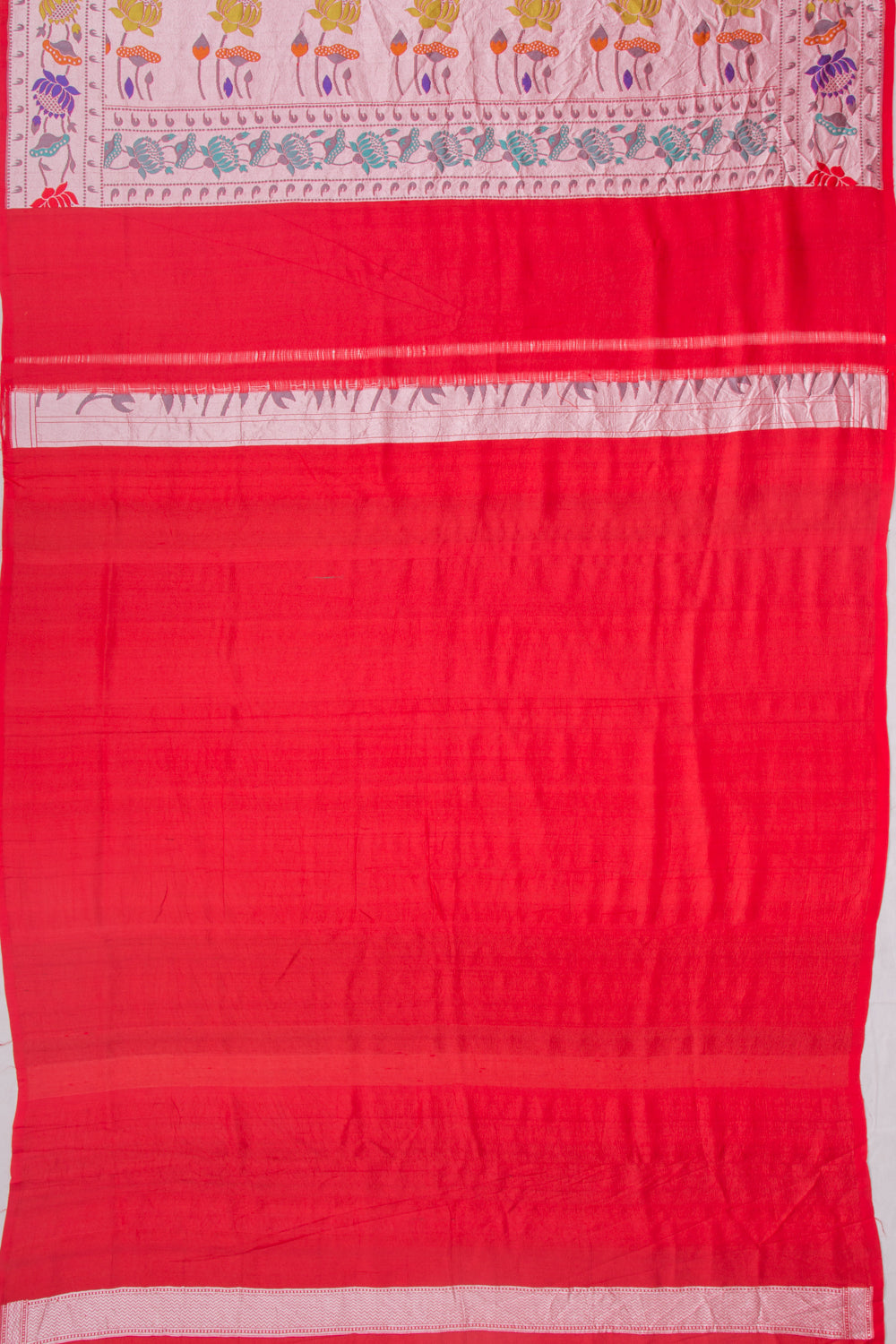 Banarasi Tussar Georgette Butta Red Saree