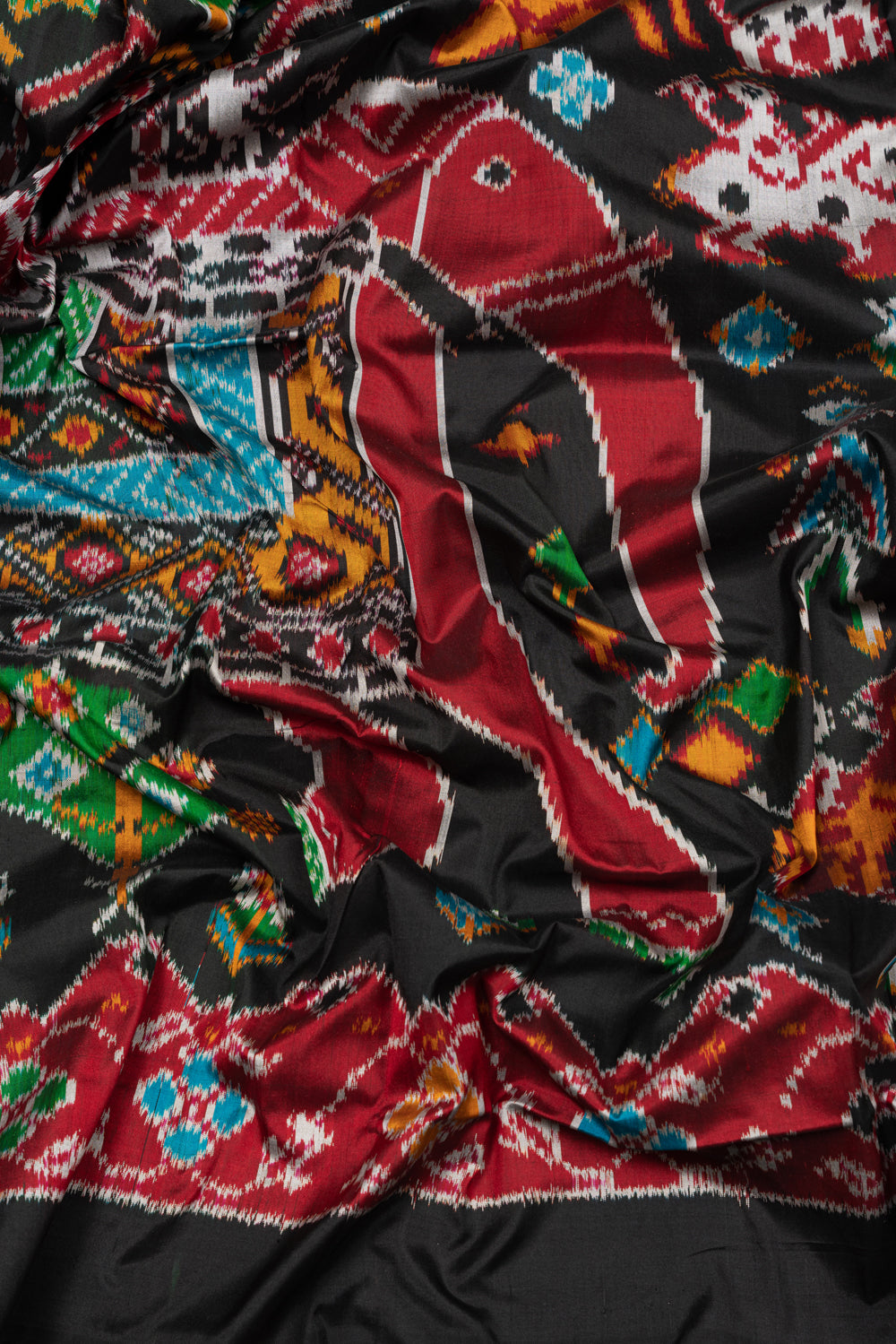 Pochampally Silk Ikat Patan Inspired Shrikar Bhat Black Saree