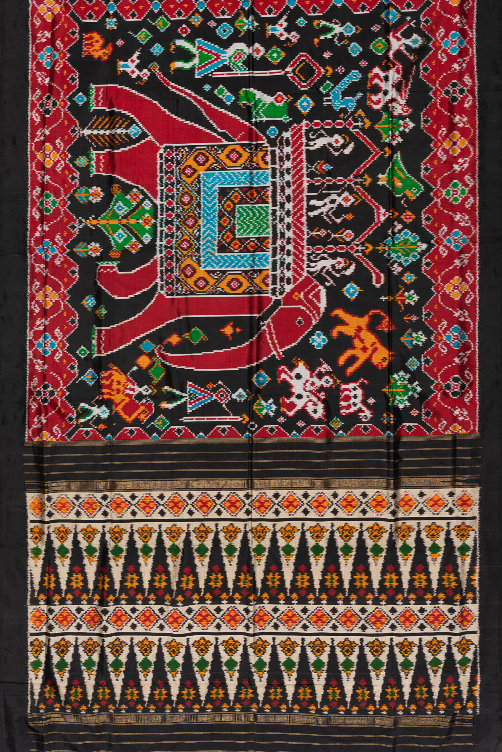 Pochampally Silk Ikat Patan Inspired Shrikar Bhat Black Saree