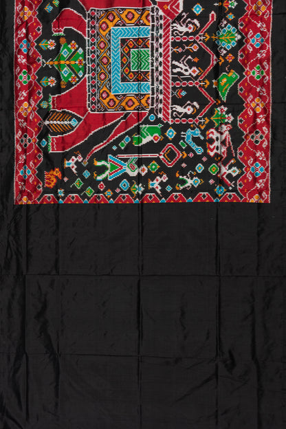 Pochampally Silk Ikat Patan Inspired Shrikar Bhat Black Saree