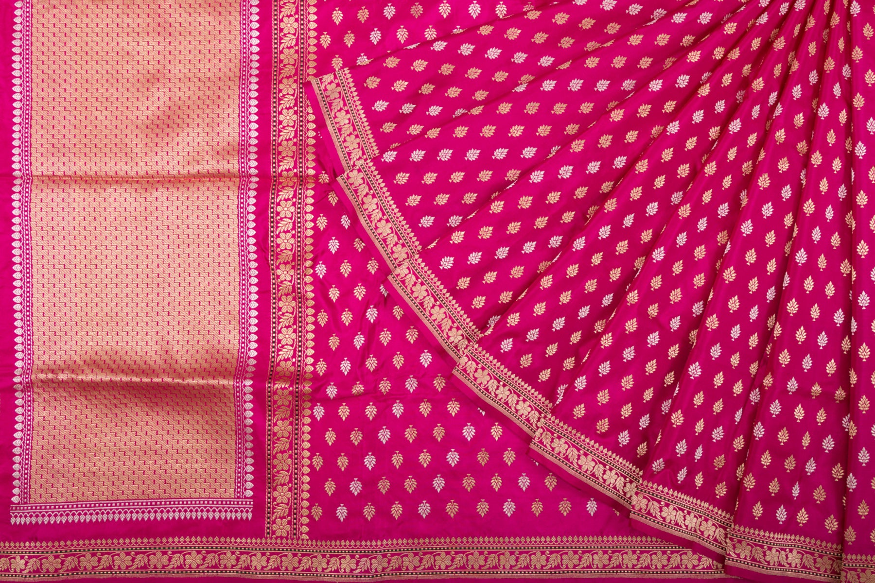 Banarasi Silk Kadwa Butta Pink Saree