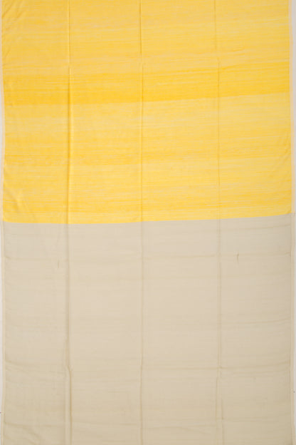 Bailou Matka Silk Polka Dot Butta Lemon Yellow Saree