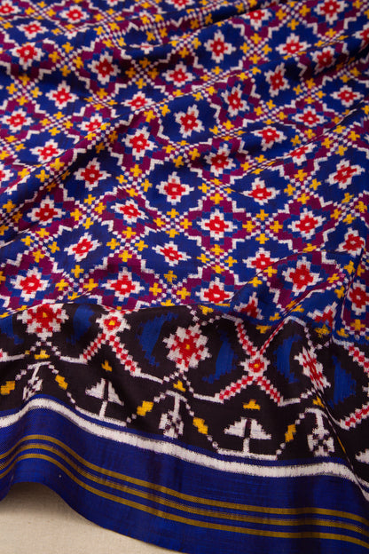 Patan Patola Silk Double Ikat Blue Dupatta