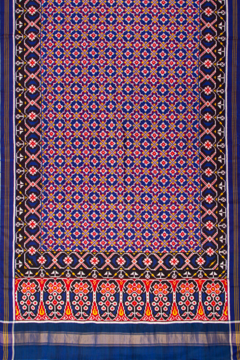 Patan Patola Silk Double Ikat Blue Dupatta