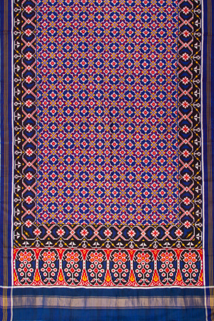 Patan Patola Silk Double Ikat Blue Dupatta