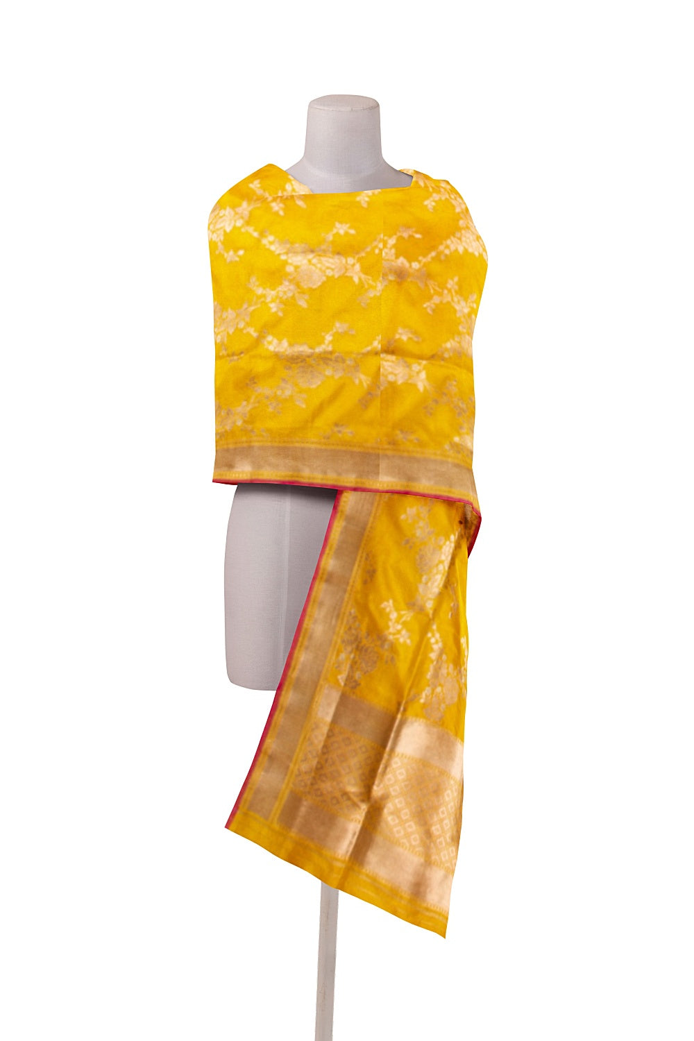Banarasi Silk Jaal Yellow Dupatta