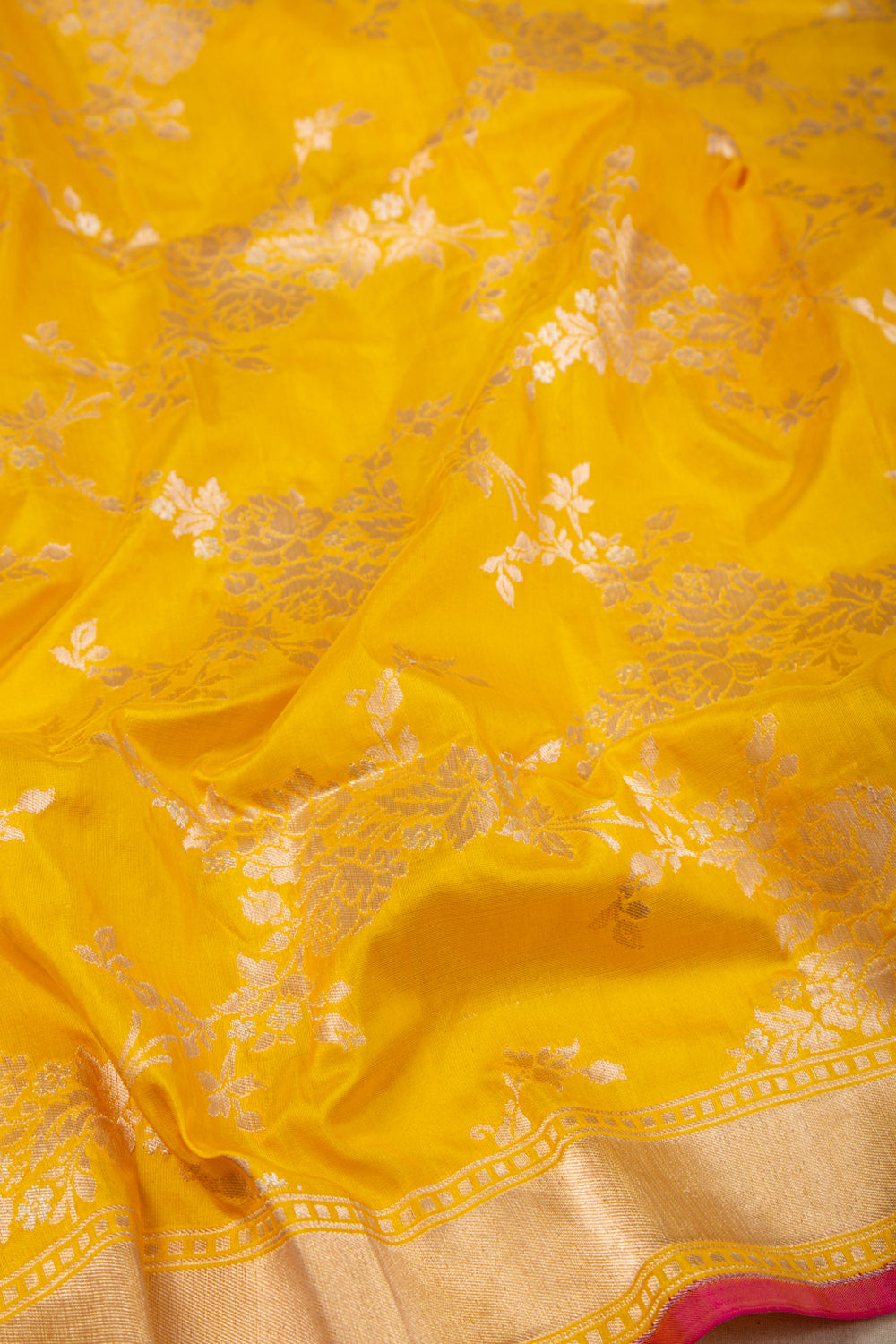 Banarasi Silk Jaal Yellow Dupatta