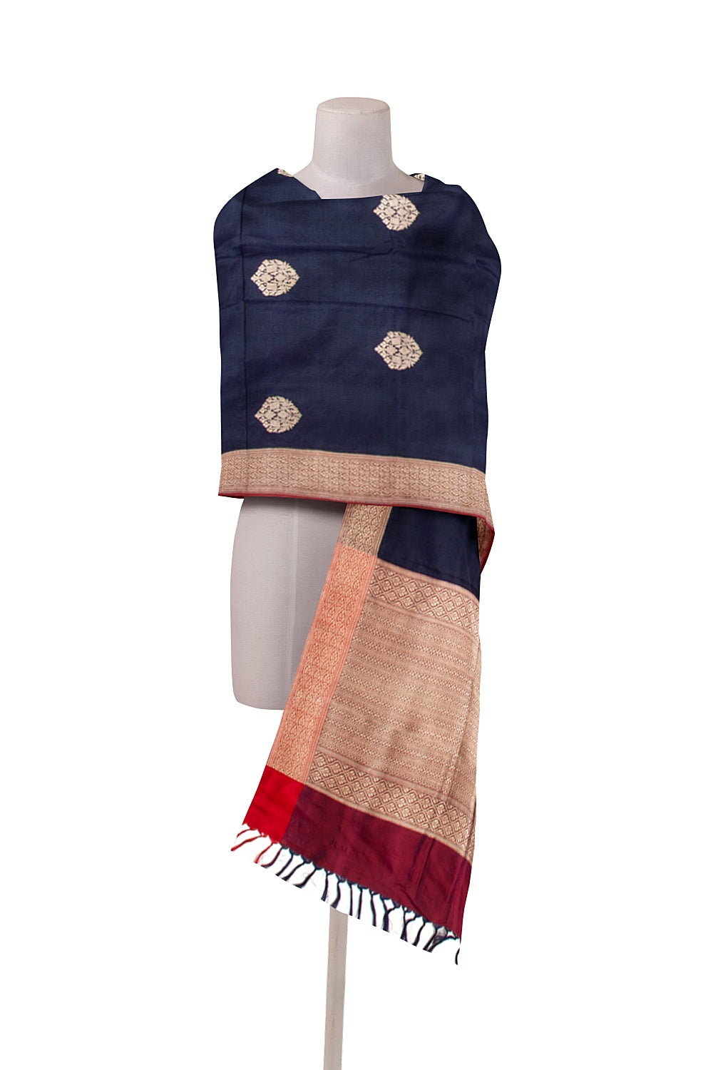 Banarasi Silk Butta Dark Blue Dupatta