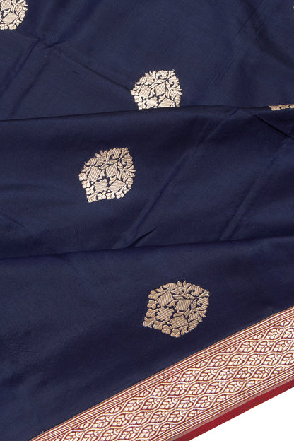 Banarasi Silk Butta Dark Blue Dupatta