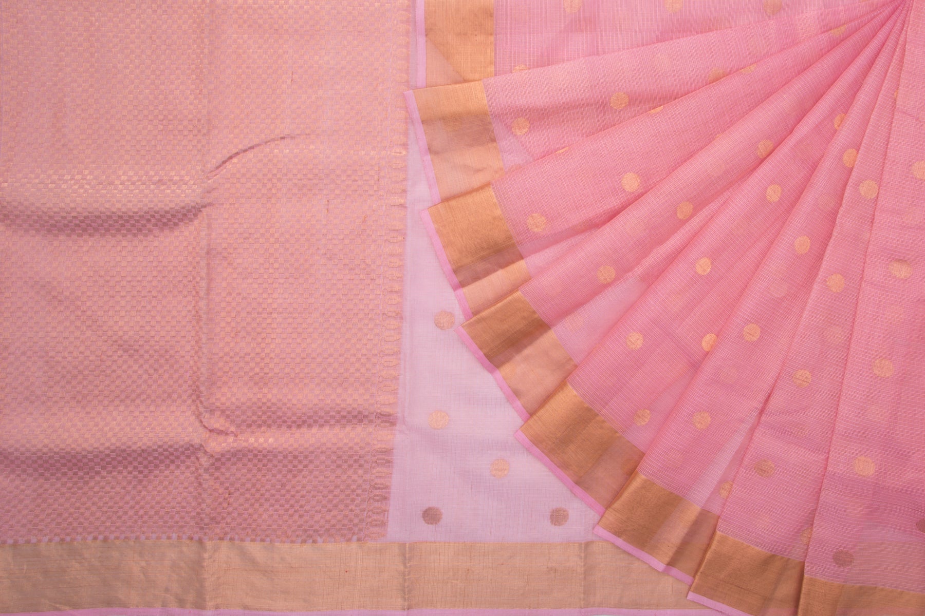 Kota Silk Tissue Butta Pink Saree