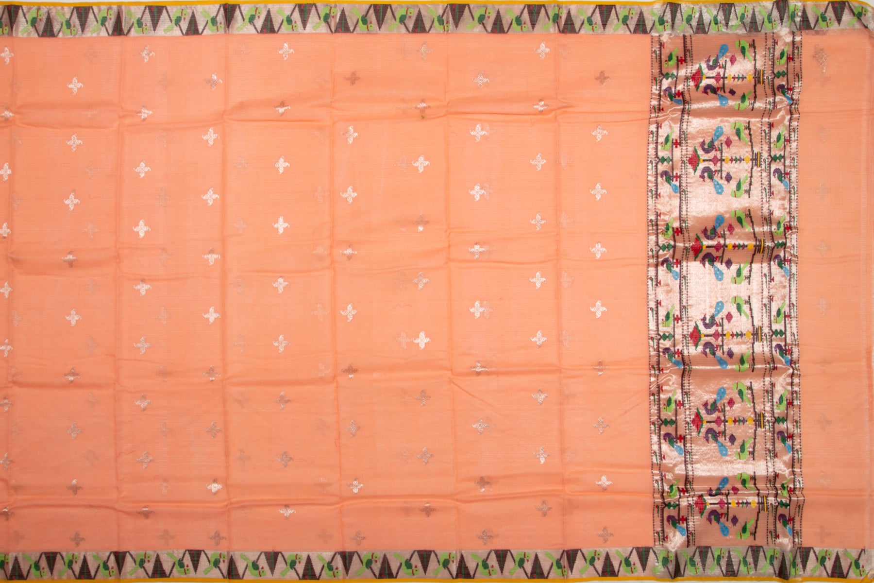 Kota Silk Butta Pastel Orange Saree