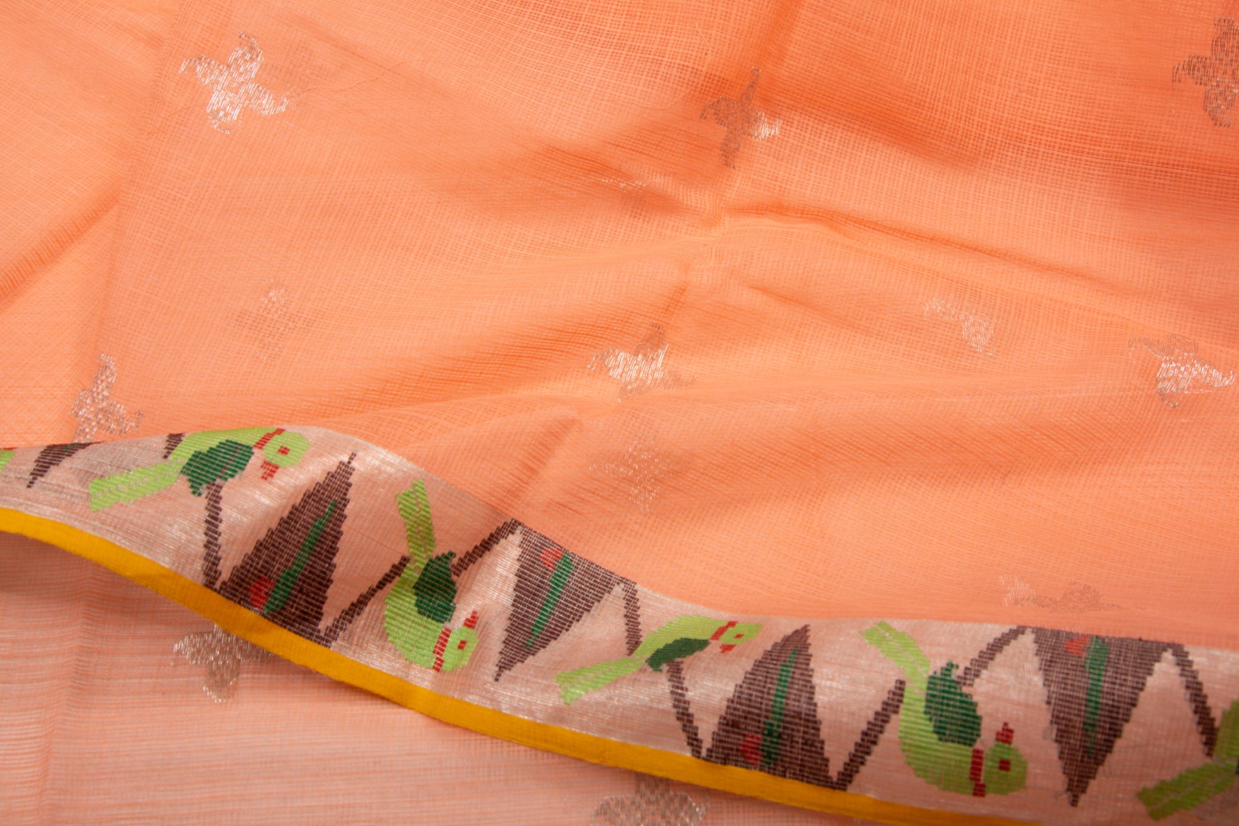 Kota Silk Butta Pastel Orange Saree