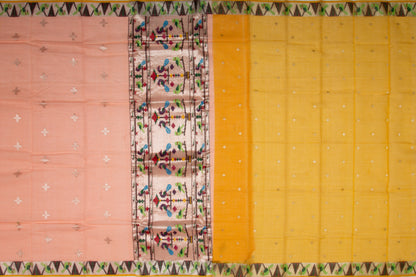 Kota Silk Butta Pastel Orange Saree