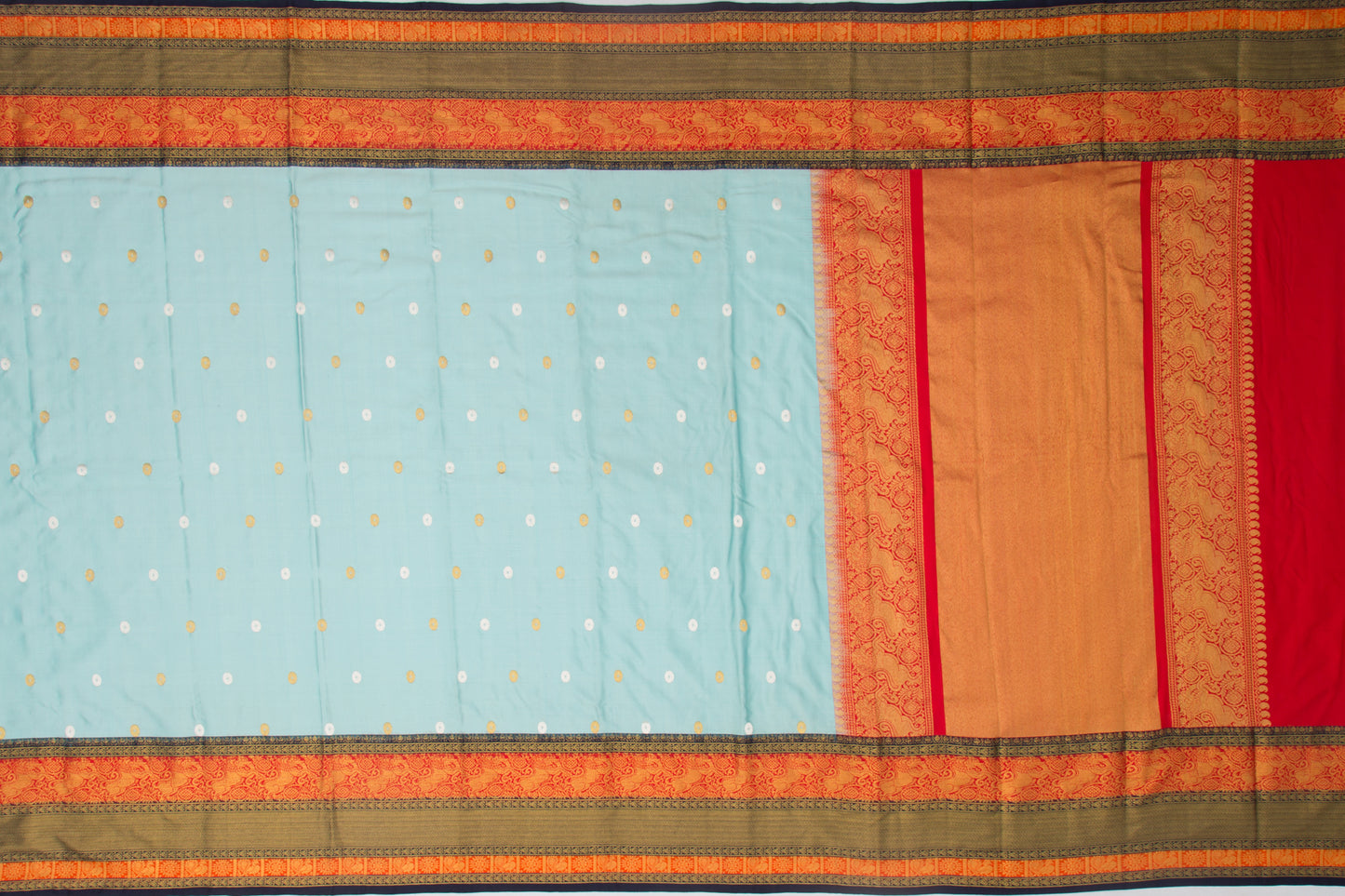 Kanchipuram Silk Twill Butta Sky Blue Saree
