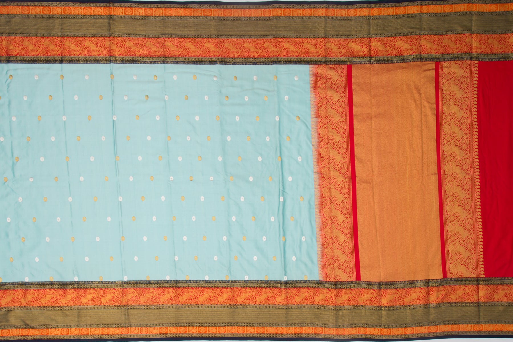 Kanchipuram Silk Twill Butta Sky Blue Saree