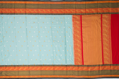 Kanchipuram Silk Twill Butta Sky Blue Saree