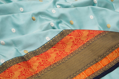 Kanchipuram Silk Twill Butta Sky Blue Saree