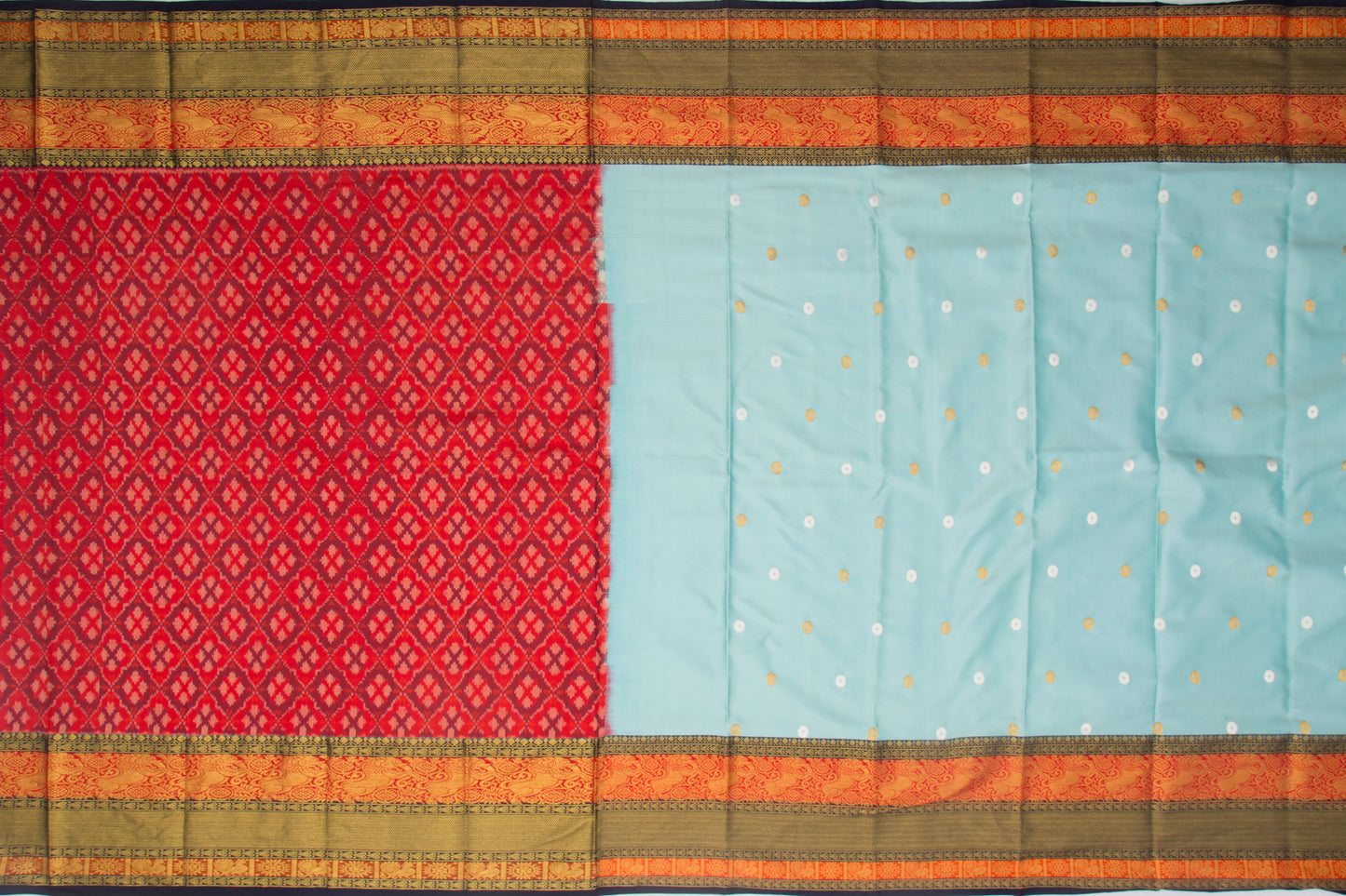 Kanchipuram Silk Twill Butta Sky Blue Saree