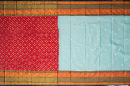 Kanchipuram Silk Twill Butta Sky Blue Saree