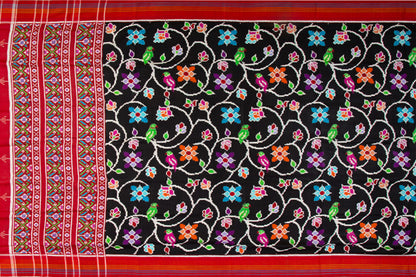 Patan Patola Silk Double Ikat Black Saree