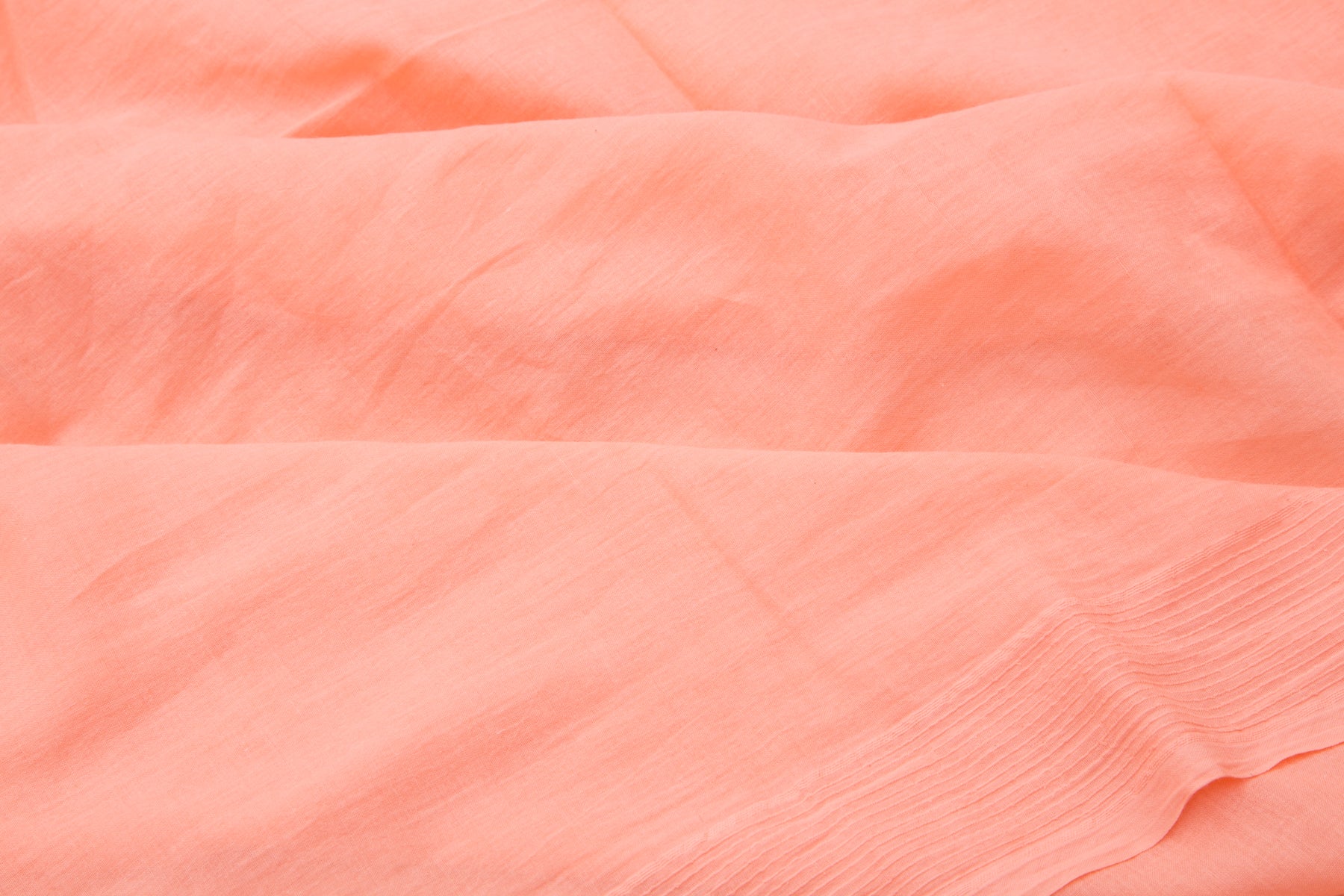 Chanderi Cotton Plain Orange Saree