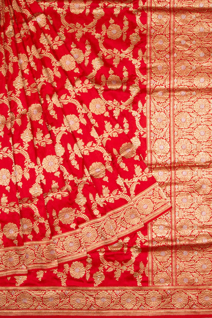 Banarasi Silk Kadwa Jaal Red Saree