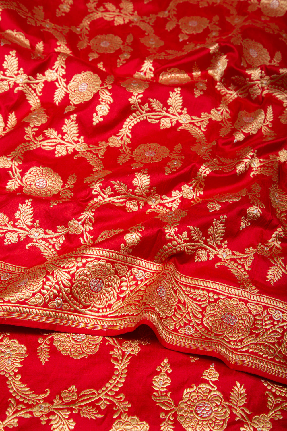 Banarasi Silk Kadwa Jaal Red Saree