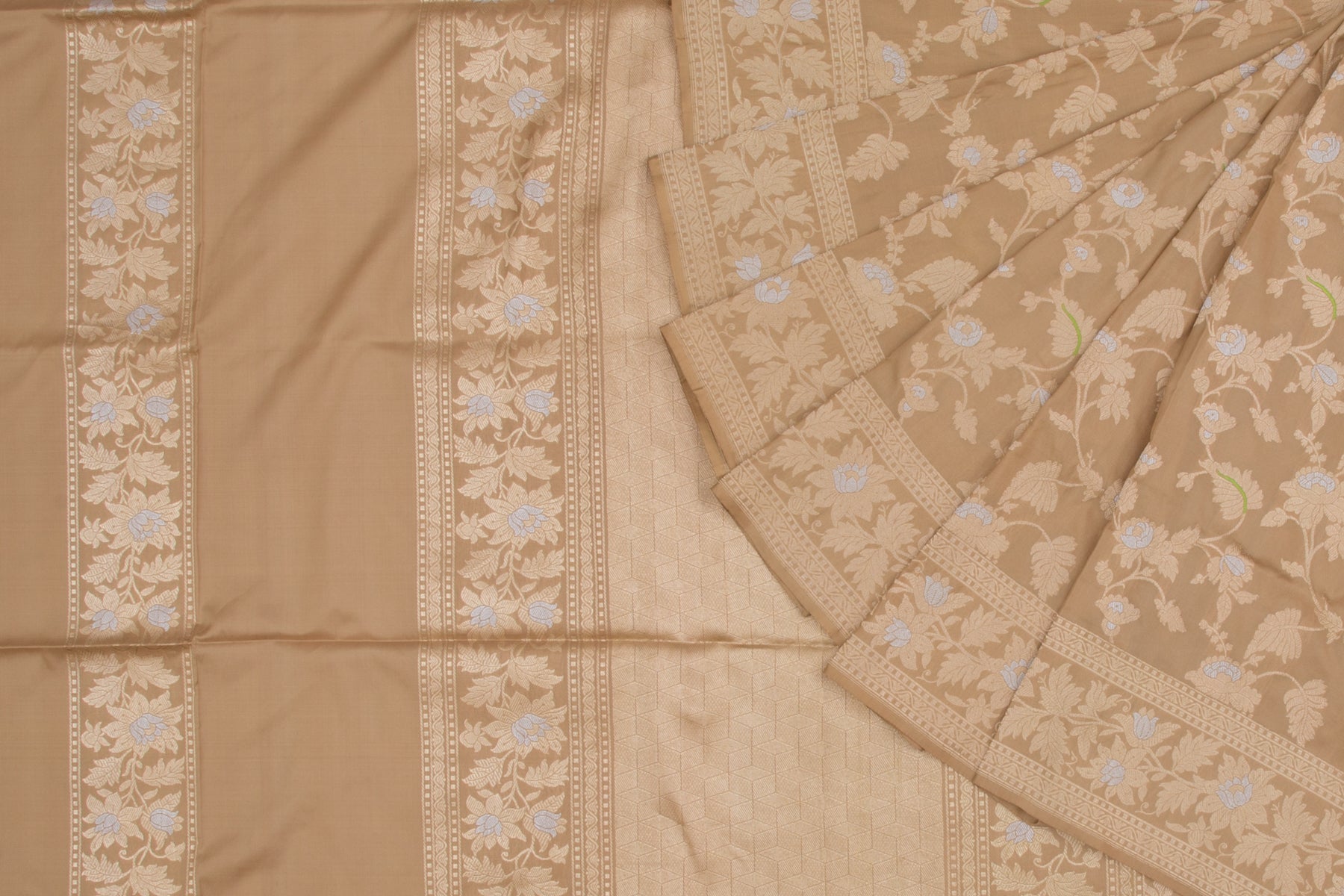 Banarasi Silk Kadwa Jaal Snuff Saree