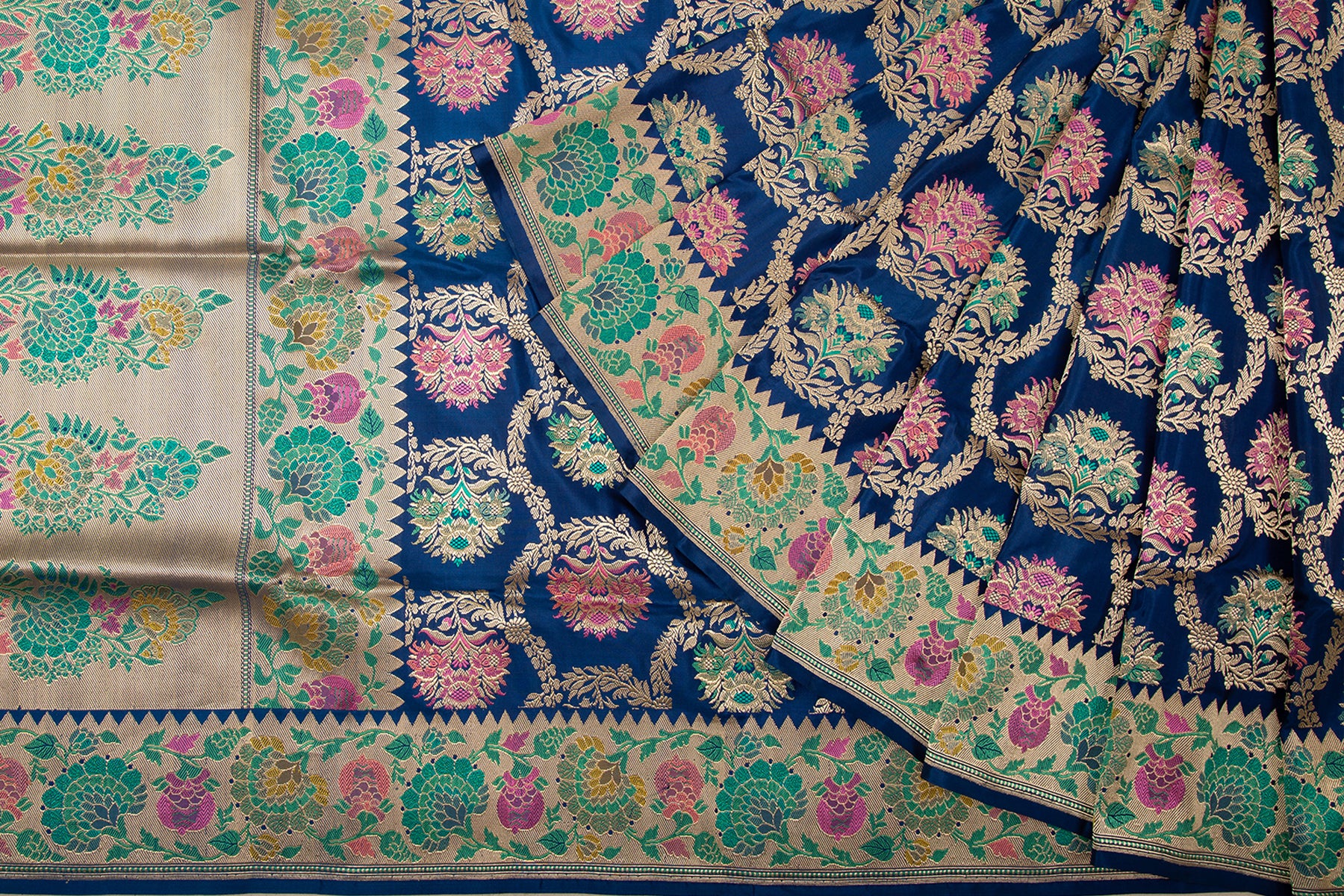 Banarasi Silk Kadwa Brocade Blue Saree