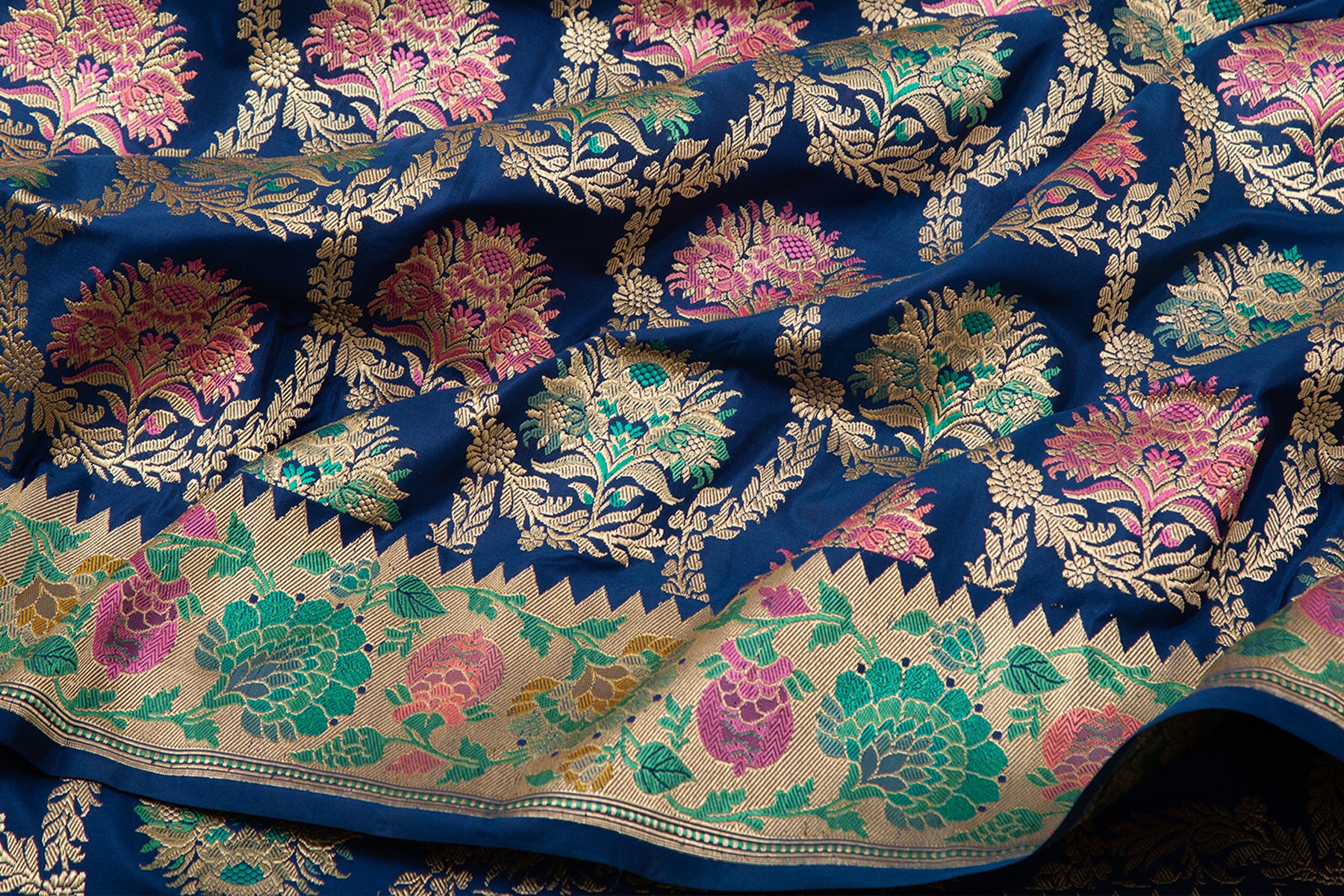 Banarasi Silk Kadwa Brocade Blue Saree