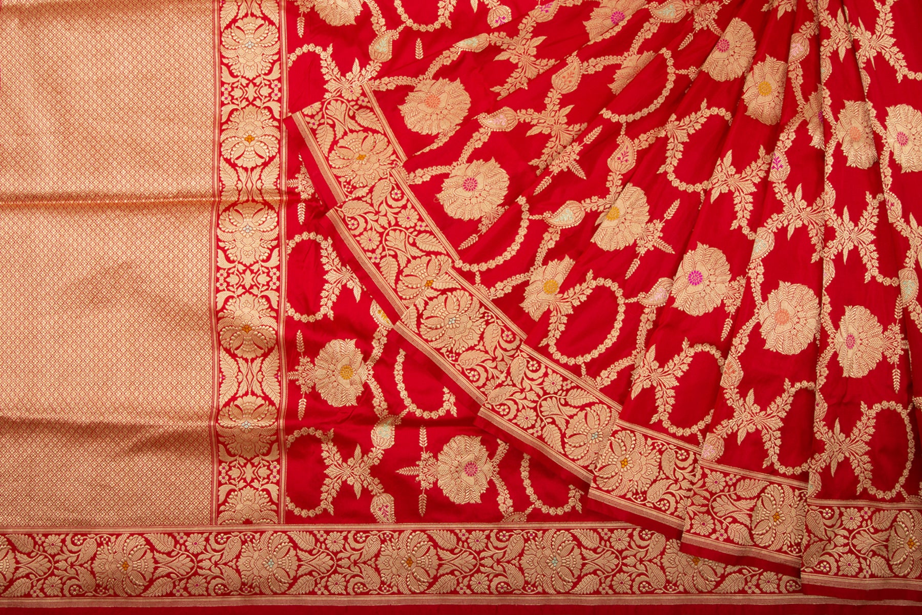 Banarasi Silk Kadwa Jaal Red Saree