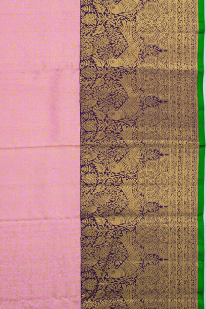 Kanchipuram Silk Brocade Baby Pink Saree