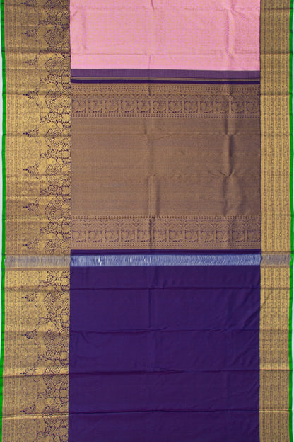 Kanchipuram Silk Brocade Baby Pink Saree