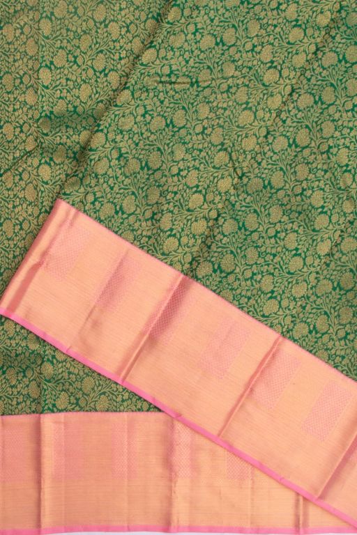 Kanchipuram Silk Jaal Green Saree