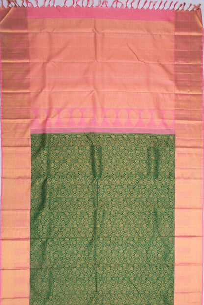 Kanchipuram Silk Jaal Green Saree