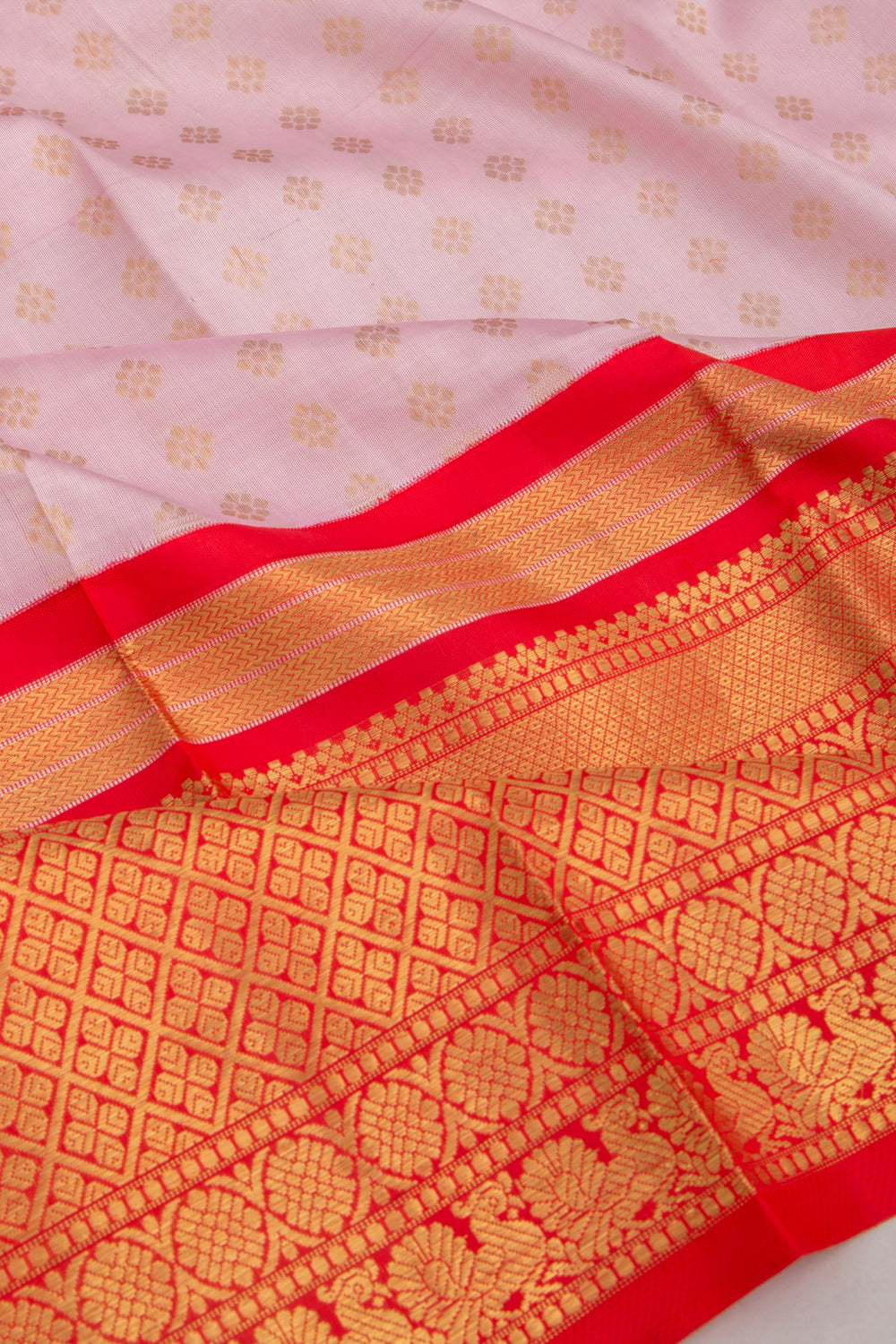 Kanchipuram Silk Butta Baby Pink Saree