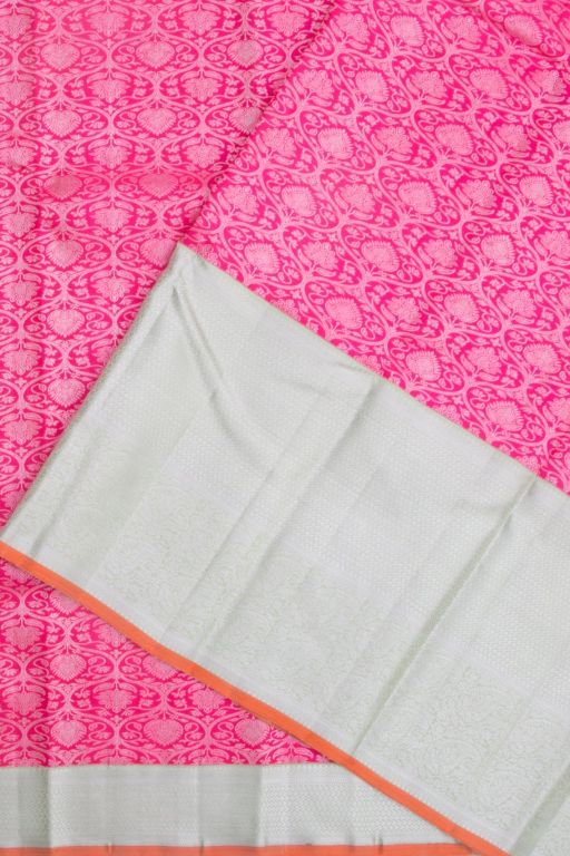 Kanchipuram Silk Jaal Pink Saree