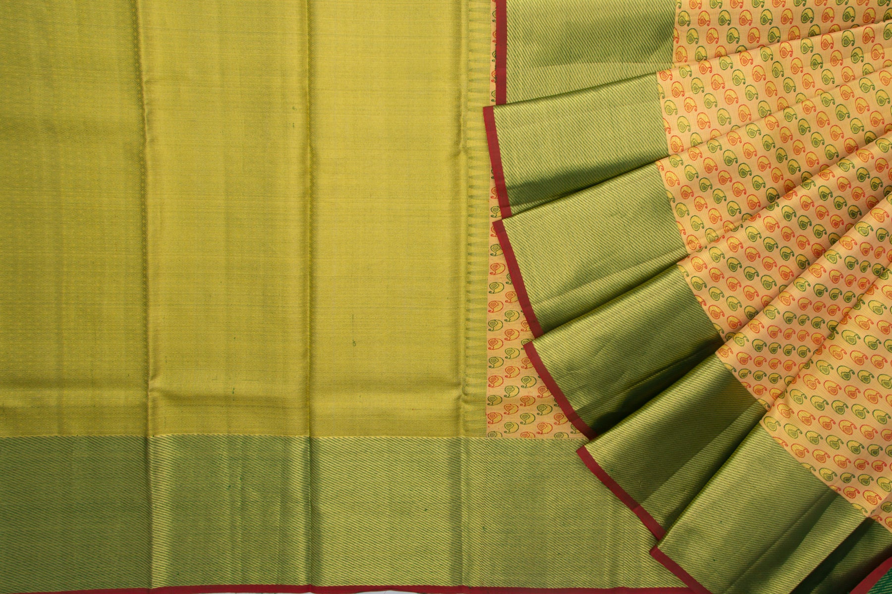 Kanchipuram Silk Tissue Brocade Gold Saree