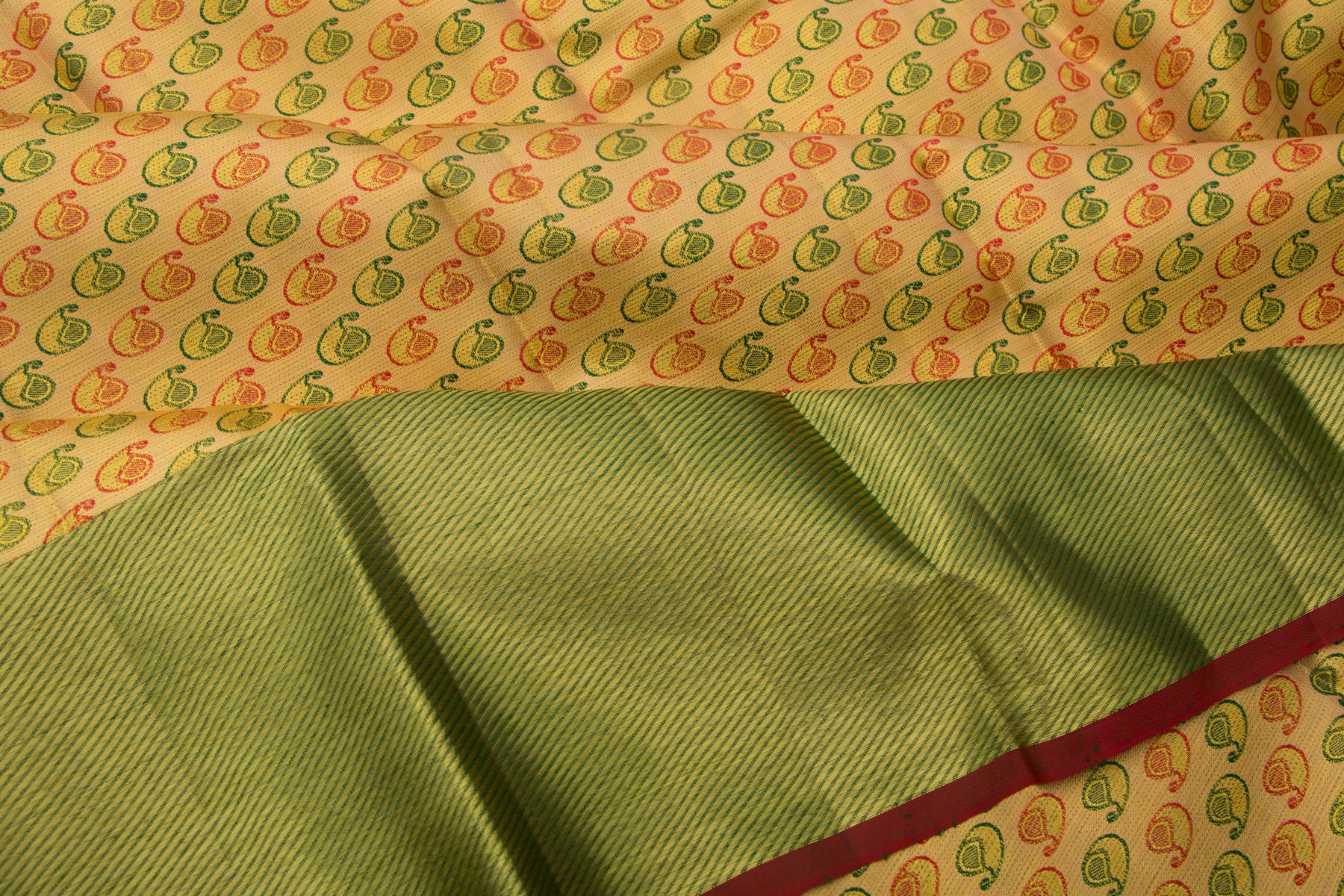 Kanchipuram Silk Tissue Brocade Gold Saree